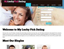 Tablet Screenshot of myluckypickdating.com